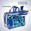 imageConair Makeup Bag  Travel Toiletry Bag  Cosmetic Bag  Toiletry Bag for Women  Double Zip Organizer  Tropical PrintBlue Swirl