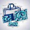 imageConair Makeup Bag  Travel Toiletry Bag  Cosmetic Bag  Toiletry Bag for Women  Double Zip Organizer  Tropical PrintBlue Swirl