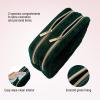 imageConair Makeup Bag  Travel Toiletry Bag  Cosmetic Bag  Toiletry Bag for Women  Double Zip Organizer  Tropical PrintEvergreen