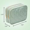 imageConair Makeup Bag  Travel Toiletry Bag  Cosmetic Bag  Toiletry Bag for Women  Double Zip Organizer  Tropical PrintSage Green