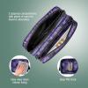 imageConair Makeup Bag  Travel Toiletry Bag  Cosmetic Bag  Toiletry Bag for Women  Double Zip Organizer  Tropical PrintWicked Purple