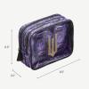 imageConair Makeup Bag  Travel Toiletry Bag  Cosmetic Bag  Toiletry Bag for Women  Double Zip Organizer  Tropical PrintWicked Purple
