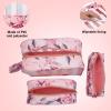 imageConair Makeup Bag Cosmetic Bag  Great for Makeup Brushes or Cosmetics Perfect Size for Purse or CarryOn 3 Piece Set in Pink Floral PrintWhite Stripes  Pink Floral