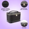 imageConair Travel Makeup Bag Large Toiletry and Cosmetic Bag Perfect Size for Use At Home or Travel Train Case Shape in Black with Snake Print