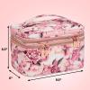 imageConair Travel Makeup Bag Large Toiletry and Cosmetic Bag Perfect Size for Use At Home or Travel Train Case Shape in Pink Floral Print