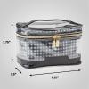imageConair Travel Makeup Bag Large Toiletry and Cosmetic Bag Perfect Size for Use At Home or Travel Two Piece Train Case Set in Clear PVC and Black Checkers