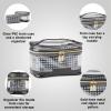 imageConair Travel Makeup Bag Large Toiletry and Cosmetic Bag Perfect Size for Use At Home or Travel Two Piece Train Case Set in Clear PVC and Black Checkers