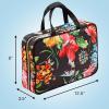 imageConair Travel Toiletry Bag  Makeup Bag  Cosmetic Bag Travel Makeup BagBlack Floral