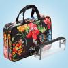 imageConair Travel Toiletry Bag  Makeup Bag  Cosmetic Bag Travel Makeup BagBlack Floral