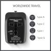 imageConair Universal Travel Adapter  AllinOne European and Worldwide Travel Plug Adapter with Surge Protection  Includes USB C Port
