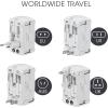 imageConair Universal Travel Adapter with USB European Plug Adapter with Surge Protection AllinOne Travel Adapter Worldwide1 Piece Set