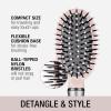 imageConair Velvet Touch oval cushion hair brush  Travel Hairbrush Detangling  curly or straight styles  detangler brushes  women or men  Blush PinkPink