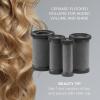 imageINFINITIPRO BY CONAIR Ceramic Flocked  Hot Rollers for Long Medium and All Hair  Hair Curler  Hair Roller Clips Included  1 14inch 1inch and 34inch RollersBlack