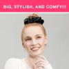 imageScunci by Conair The Original Scrunchie hair accessories  hair accessories for women  Jumbo Size in Washable Black Nylon Silk 1 CountBlack Onyx