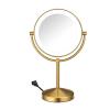 imageConair Lighted Makeup Mirror DoubleSided LED Vanity Mirror with 1X10X Magnification 3 Light Settings 3 Modes 360 Rotation Matte Black FinishBrushes Brass