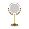 imageConair Lighted Makeup Mirror LED Vanity Mirror 1X10X Magnifying Mirror Double Sided Battery Operated in Brushed Brass