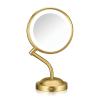imageConair Lighted Makeup Mirror LED Vanity Mirror 1X10X Magnifying Mirror Double Sided Battery Operated in Rose GoldBrushed Brass 1X5X Magnification