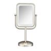 imageConair Lighted Makeup Mirror LED Vanity Mirror 1X10X Magnifying Mirror Double Sided Battery Operated in Rose GoldBrushed Nickel 1X8X Magnification