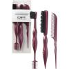 imageConair Slick Back Tail Comb Set 3Pack with Fine Tooth Tail Comb Edge Brush and Smoothing Brush for Teasing Parting and Smoothing Sleek Hair Styles Control Hair Flyaways