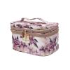 imageConair Travel Makeup Bag Large Toiletry and Cosmetic Bag Perfect Size for Use At Home or Travel Train Case Shape in Pink Floral Print