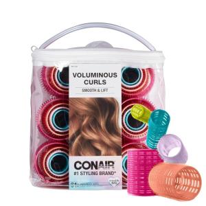 imageConair Heatless Curlers 31 Count  Heatless Curls Overnight Assorted Sizes  Self Grip Hair Rollers  Hair Styling Tools  Black ampamp Gray  wStorage CaseAssorted Colors