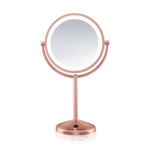 imageConair Lighted Makeup Mirror LED Vanity Mirror 1X10X Magnifying Mirror Double Sided Battery Operated in Rose GoldRose Gold 1X10X Magnification