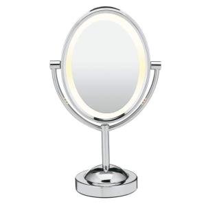 imageConair Lighted Makeup Mirror LED Vanity Mirror 1X7X Magnifying Mirror Double Sided Battery Operated in Polished Chrome48L x 82W