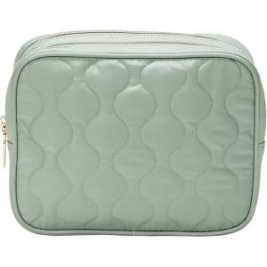 imageConair Makeup Bag  Travel Toiletry Bag  Cosmetic Bag  Toiletry Bag for Women  Double Zip Organizer  Tropical PrintSage Green