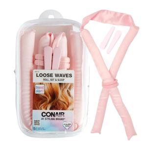 imageConair Satin Heatless Curls Set  Heatless curls overnight heatless curls headband  includes 1 Long Satin Roller 2 Ponytailers and 2 Clips