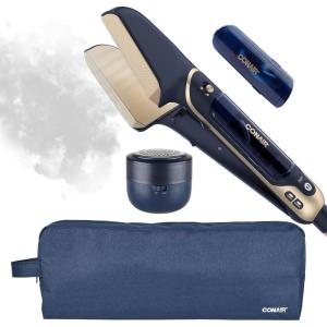 imageConair SteamStylist 3in1 Steam Press and Iron Steamer for Clothes With Fabric Shaver Extra Water Tank and Storage Bag For Home Office or Travel Amazon Exclusive Midnight BlueMidnight Blue