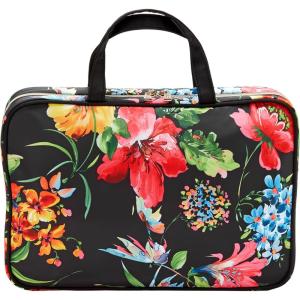 imageConair Travel Toiletry Bag  Makeup Bag  Cosmetic Bag Travel Makeup BagBlack Floral