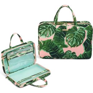 imageConair Travel Toiletry Bag  Makeup Bag  Cosmetic Bag Travel Makeup BagPink Palm