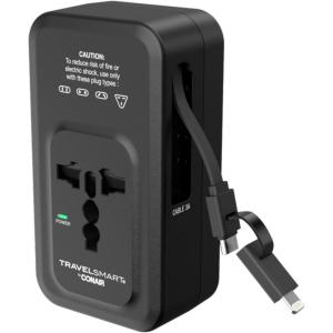 imageConair Universal Travel Adapter  AllinOne European and Worldwide Travel Plug Adapter with Surge Protection  Includes Charging Cable and USB C Port