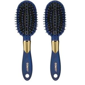 imageConair Velvet Touch oval cushion hair brush  Travel Hairbrush Detangling  curly or straight styles  detangler brushes  women or men  Blush PinkAssorted Red  Black  Navy