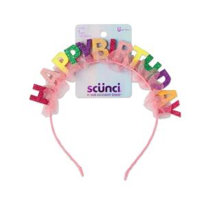 imageScunci by Conair Birthday headband Birthday girl head band Birthday gifts for women or girls  Bright colors w tulle  1 Count