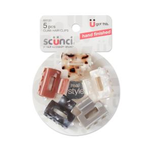 imageScunci by Conair Hair Claw Clips hair accessories for women  small claw clips  125 inch  Assorted Neutral Colors  5 CountAssorted Neutral Colors