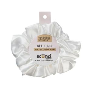 imageScunci by Conair The Original Scrunchie hair accessories  hair accessories for women  Jumbo Size in Washable Black Nylon Silk 1 CountWhite