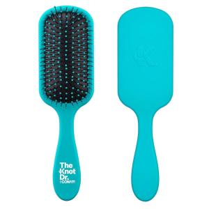 imageThe Knot Dr hair brush by Conair  Detangling hair brush  Removes Knots and Tangles in wet or dry hair  curly hair brush  PurpleCoral Blue