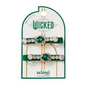 imageWicked Emerald City Rhinestone Salon Clips  hair clips  hair clips for women  gifts for her  hair accessories Scunci by Conair  2PKGreen