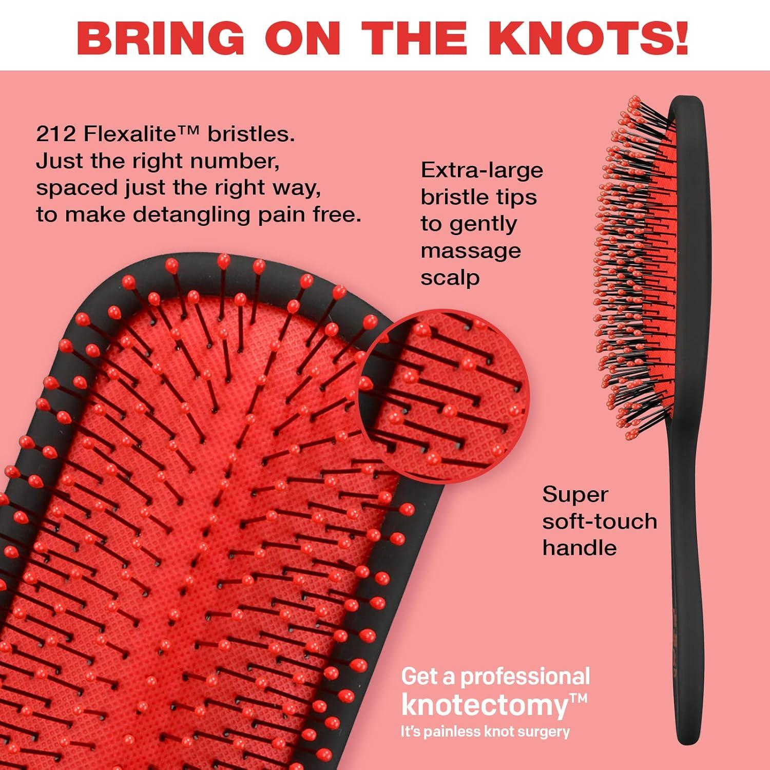 imageThe Knot Dr for Conair Hair Brush Wet and Dry Detangler with Storage Case Removes Knots and Tangles For All Hair Types Red TieDyeRed TieDye