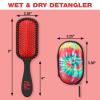 imageThe Knot Dr for Conair Hair Brush Wet and Dry Detangler with Storage Case Removes Knots and Tangles For All Hair Types Red TieDyeRed TieDye