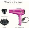 imageConair Hair Dryer with Retractable Cord 1875W Blow Dryer 3 Heat Settings 2 Speeds Blow Dryer with Diffuser and Concentrator Attachments Ionic  Tourmaline Technology PinkPink