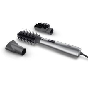 imageBraun 2in1 Blow Dryer Brush with 3 Attachments WettoDry Hot Air Styler for All Hair Types  Volumize or StraightenSilver