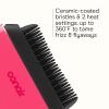 imageConair Cordless Heated Brush Portable Ceramic Ionic Smoothing Brush for Frizz Control amp Shine Rechargeable 2 Heat Settings TravelFriendly Styling Tool with Protective Cover Hot Pink amp Black