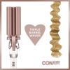 imageConair Double Ceramic 3 Barrel Curling Iron Hair Waver Create Beachy Waves LongLasting Natural Tight Waves for all Hair Lengths White  Rose GoldRose