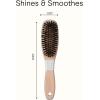 imageConair Boar Bristle Hair Brush for Women Natural Wood Handle Styling Brush for Sleek Slick Back Hair Reduces Frizz Adds Shine Smooths amp Detangles All Hair Types