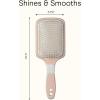 imageConair Ceramic Wood Paddle Hair Brush with Nylon Bristles Cushion Design for All Hair Types Smooth amp Shine Styling Off White
