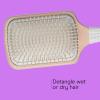 imageConair Ceramic Wood Paddle Hair Brush with Nylon Bristles Cushion Design for All Hair Types Smooth amp Shine Styling Off White