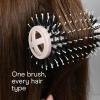 imageConair Ceramic and Wood Round Hair Brush with Vented Barrel Mixed Boar Bristles Large Barrel for Smooth Shiny Blowouts Off White