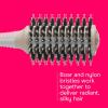 imageConair Ceramic and Wood Round Hair Brush with Vented Barrel Mixed Boar Bristles Large Barrel for Smooth Shiny Blowouts Off White